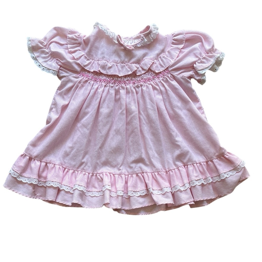 Polly Flinders Vintage Girls’ Pink Hand Smocked Dress Size 24 Months